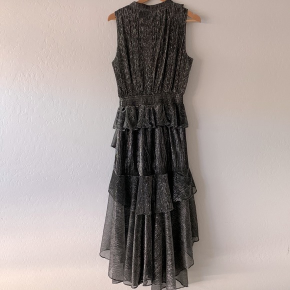 MISA Los Angeles Ilona Midi Dress Metallic Black - Picture 3 of 10